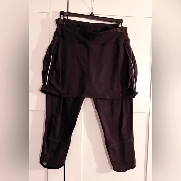 Athleta Dynamic Duo Athletic Skirt Crop Legging Combo Black Size Small - Picture 1 of 2
